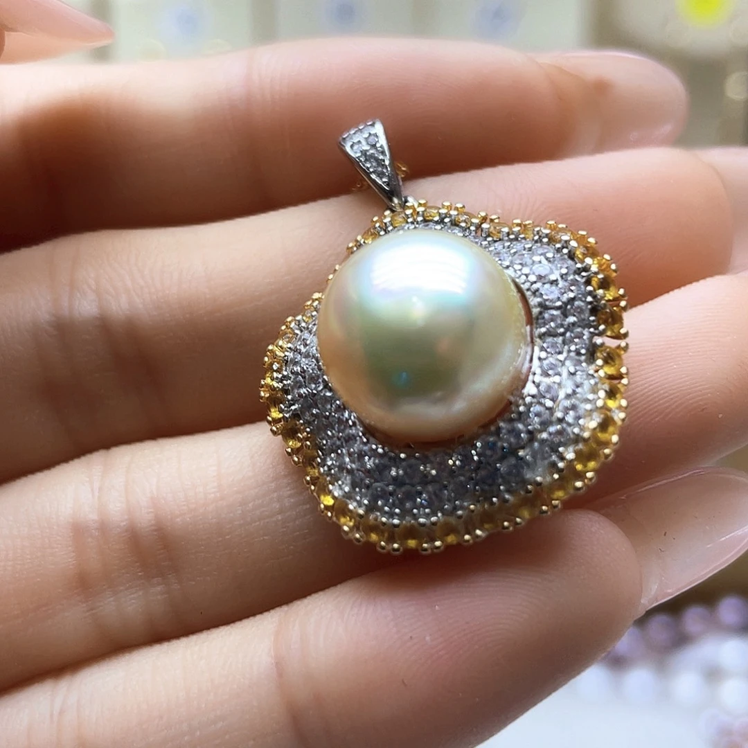 海水珍珠颈饰银S925镶嵌