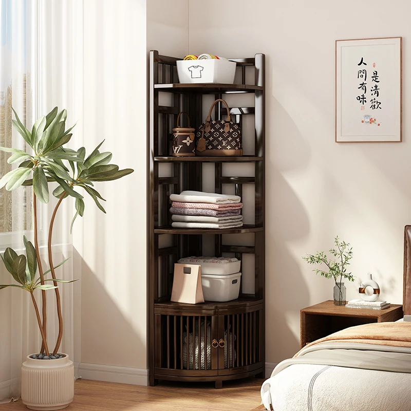 2025新款转角置物架沙发边柜侧边转角柜靠墙柜书架墙角三角柜拐角