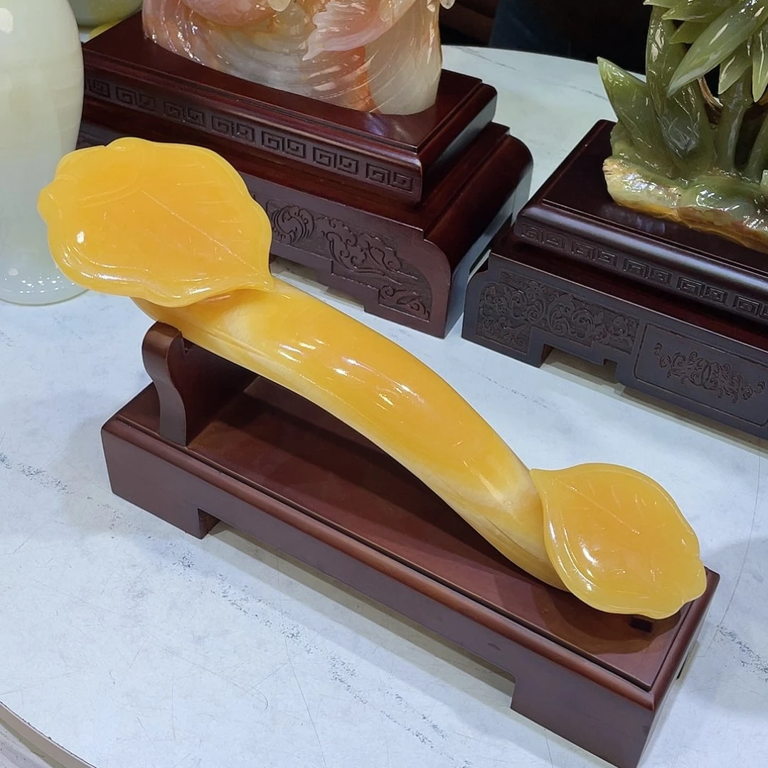 玉精品天然玉石如意摆件