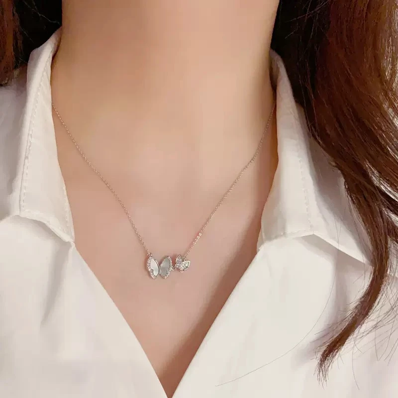 钛钢项链 【两只蝴蝶】项链轻奢蝴蝶项链百搭吊坠锁骨链F2051