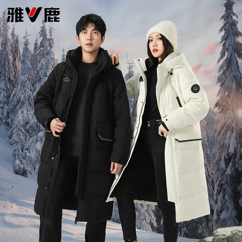 【仁汇优品X】雅鹿2024男女同款羽绒服长款鸭绒外套YLN07Z1139T