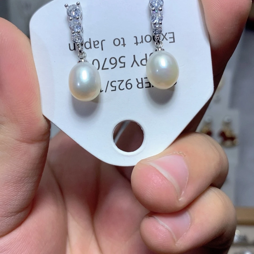 耳饰淡水珍珠银S925镶嵌