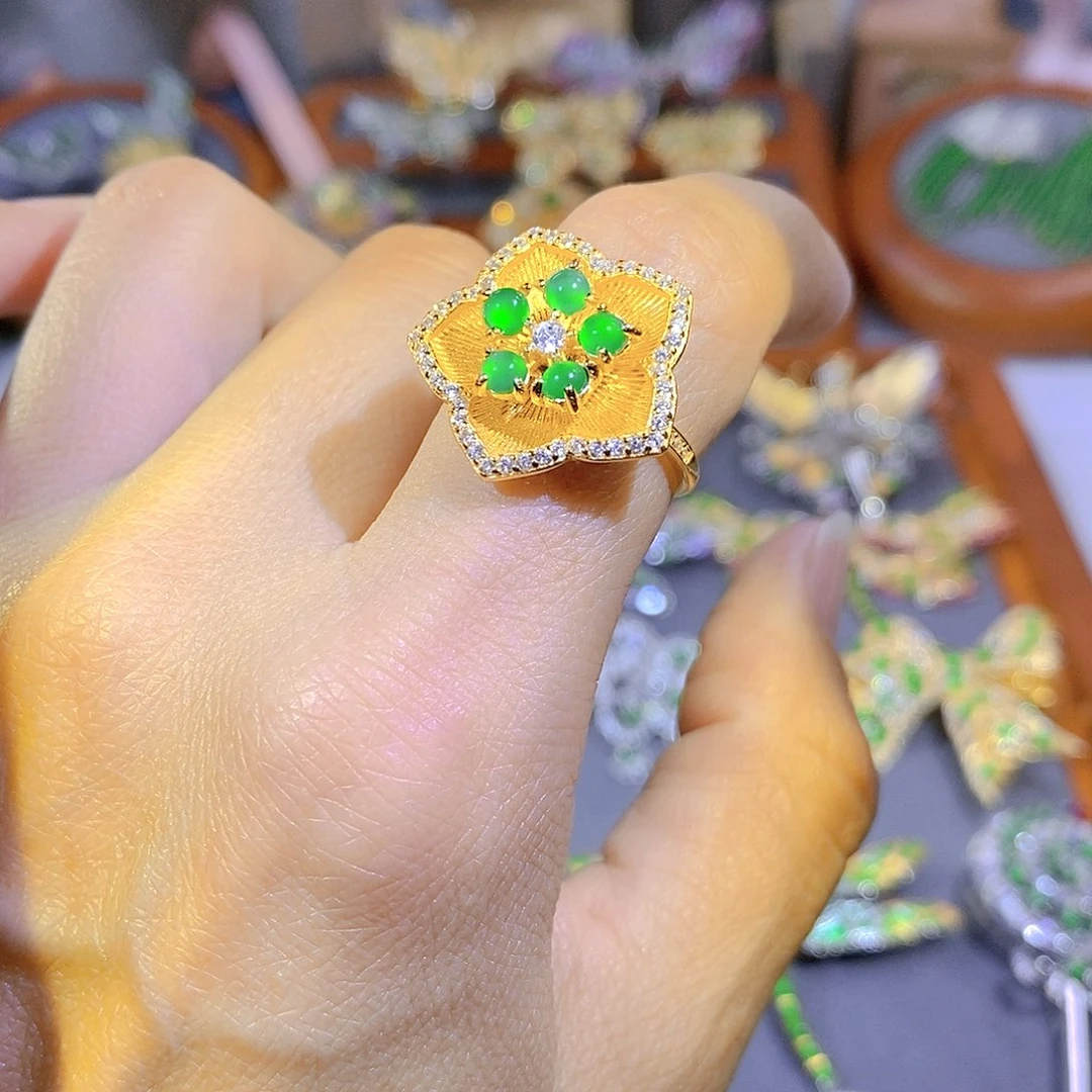 颈饰银S925镶嵌翡翠