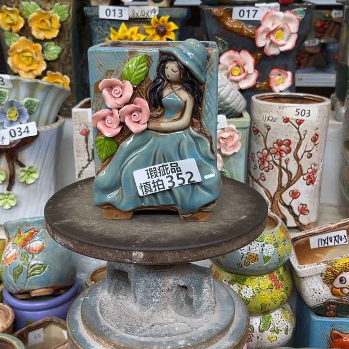 紫砂花盆粗陶材质多肉花盆352