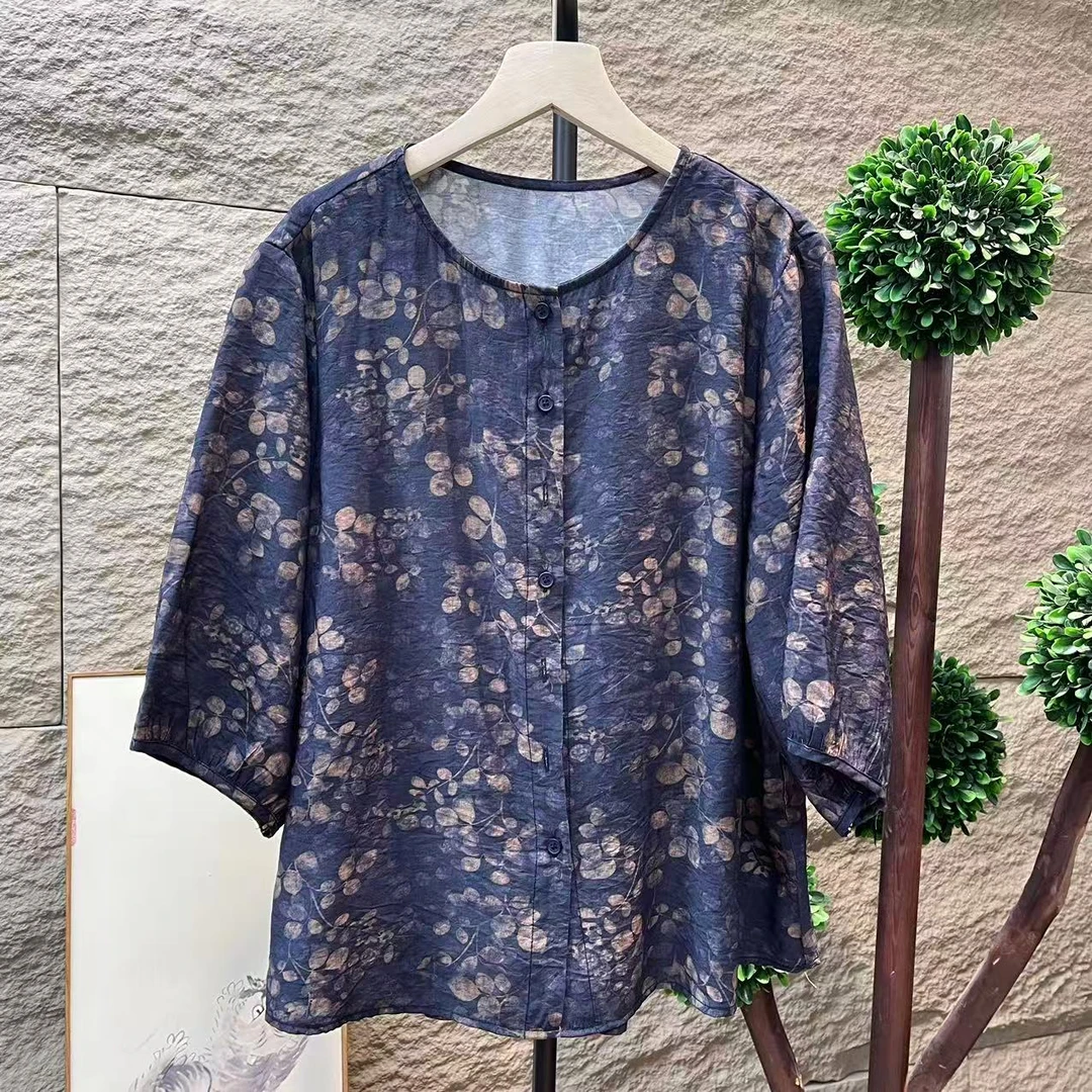 9135新款夏季洋气减龄碎花小衫QZ