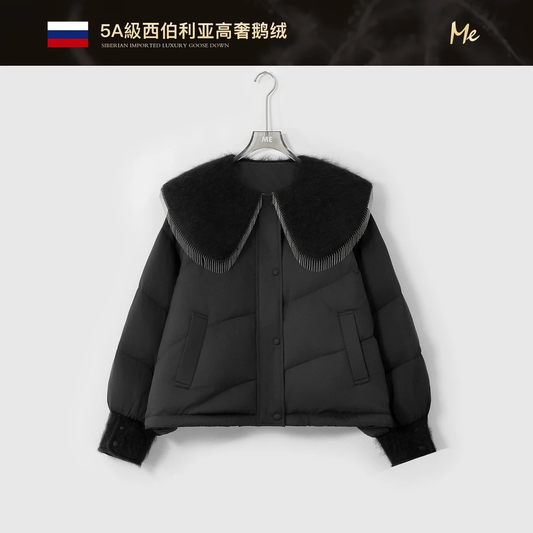 ME【甜心教主】西伯利亚95白鹅绒羊毛卷娃娃领保暖羽绒服MESA5206