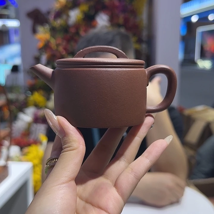 紫砂茶杯紫泥 文人汉瓦