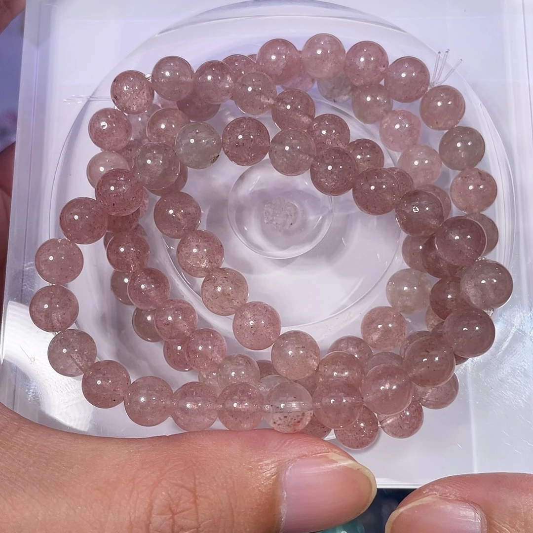 未镶嵌手串水晶7-8mm白水体草莓晶