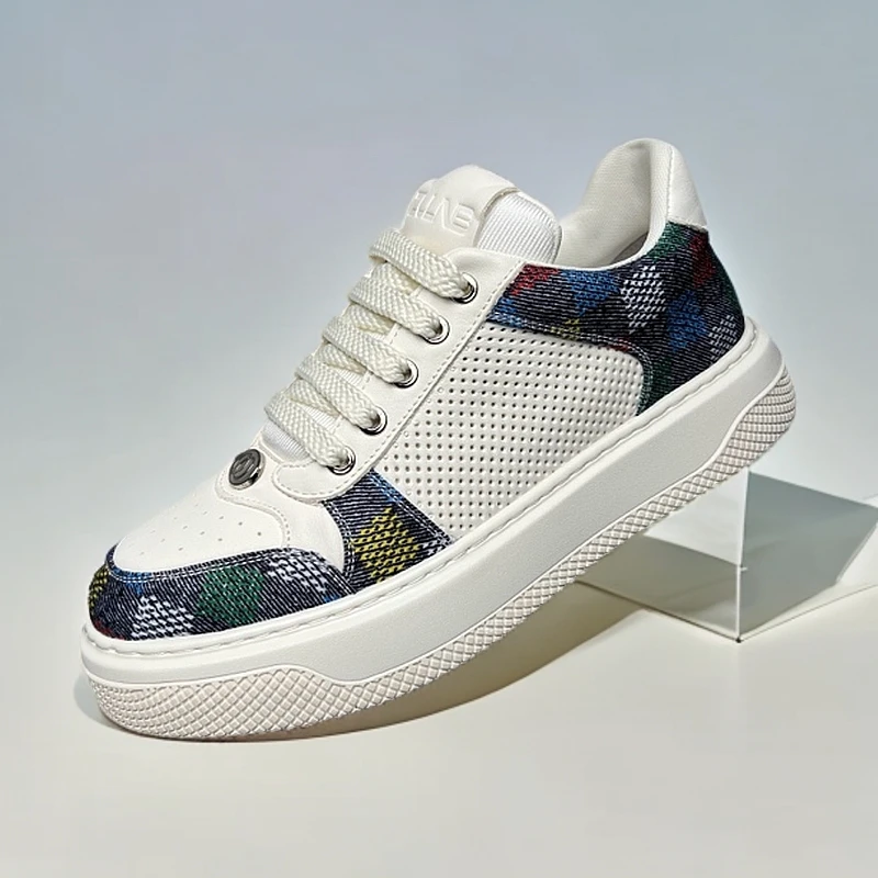 （头层牛皮）高端潮牌男士透气百搭休闲板鞋轻奢时尚真皮2155