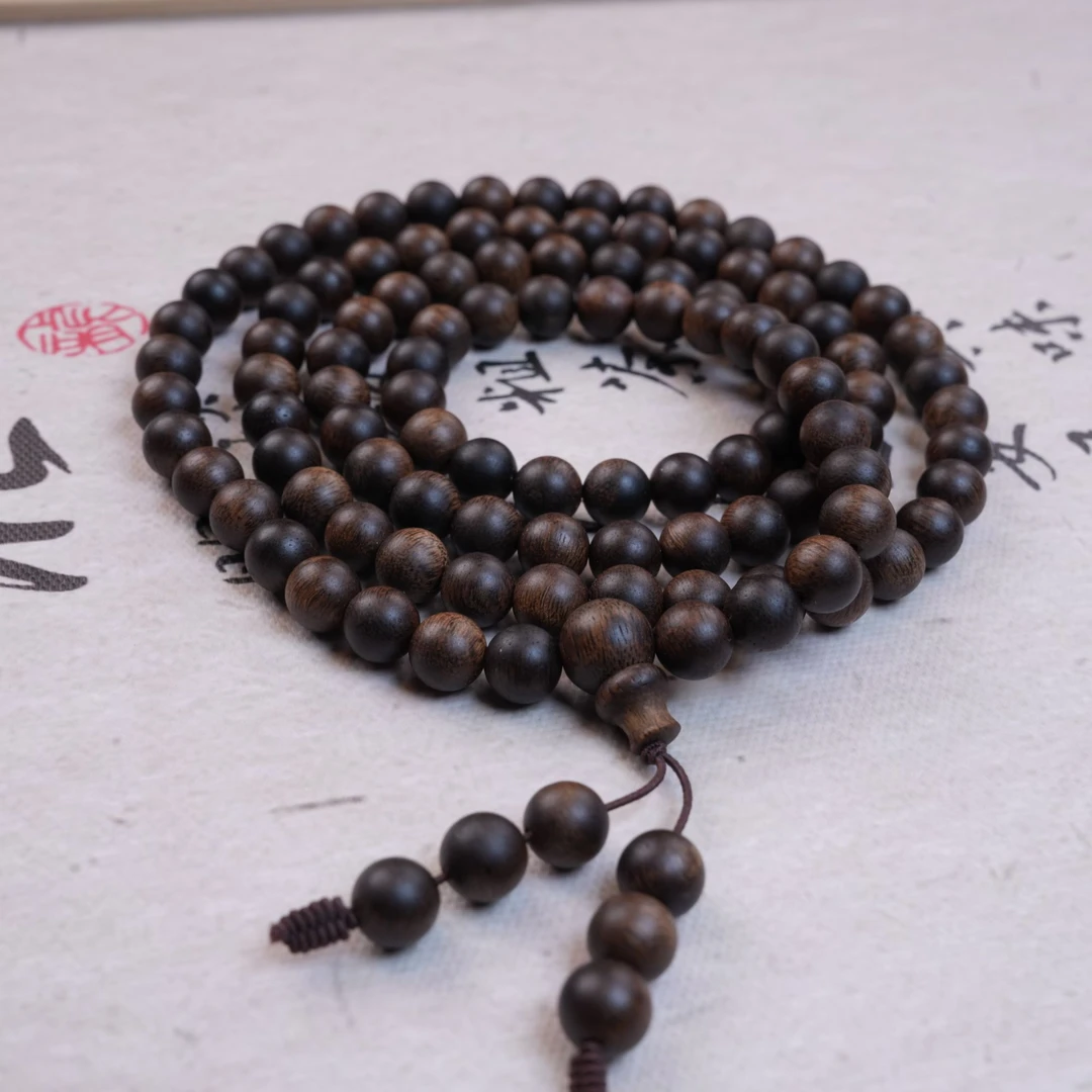 【木丙】Z048海南沉水沉香树心油0.8多圈圆珠手串