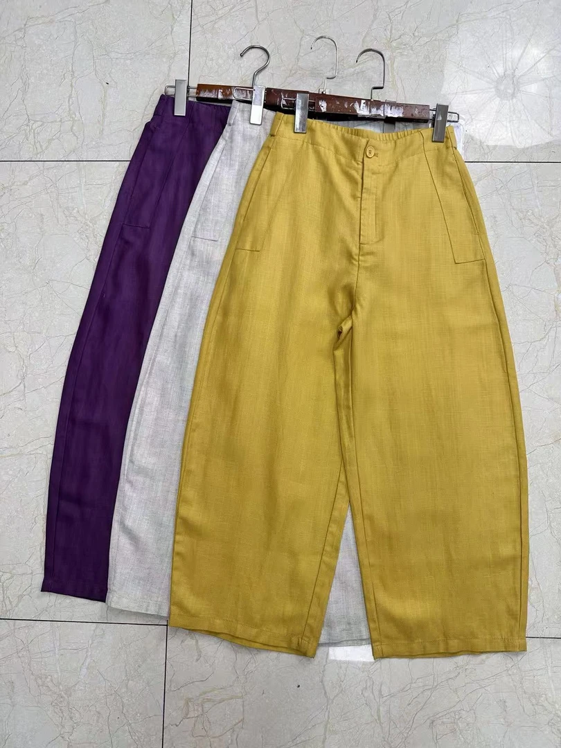 8225【莱赛尔+亚麻】九分弯刀裤长85-88cm