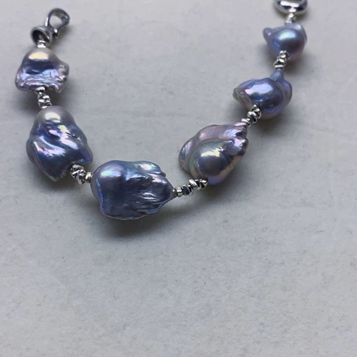 银S925镶嵌耳饰淡水珍珠