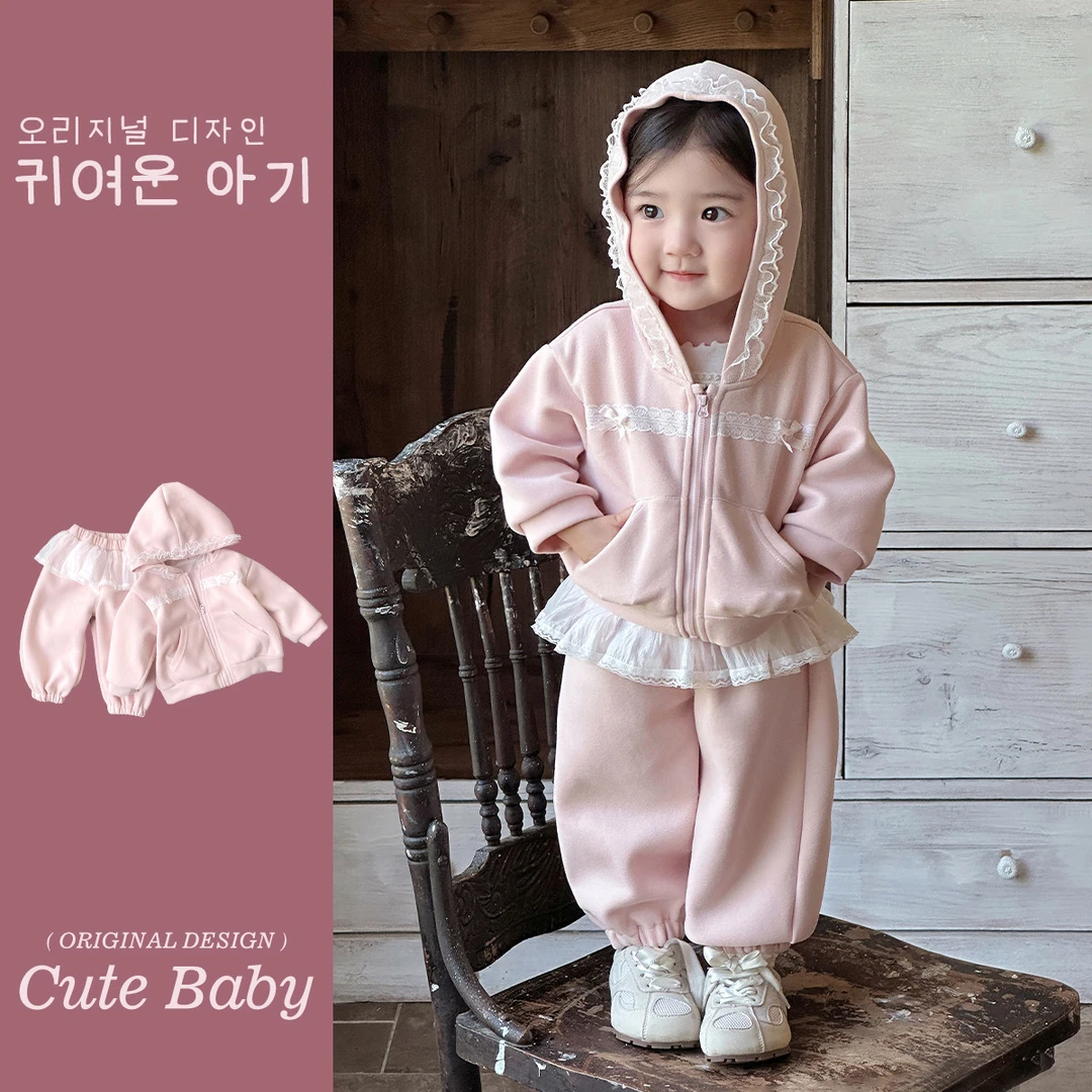 M2533037）蝴蝶结蕾丝套装