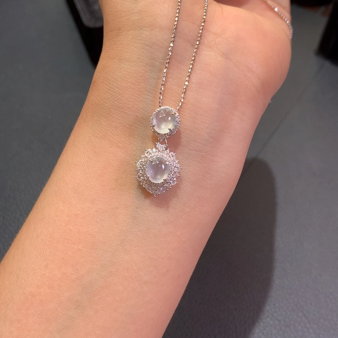 翡翠银S925镶嵌颈饰