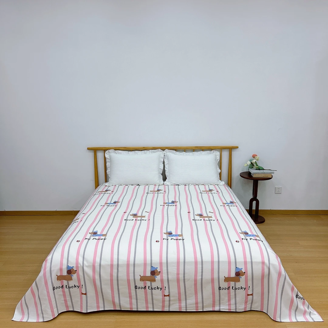 【卡奇诺】纯棉床单 透气亲肤加厚印花原棉帆布床单一条