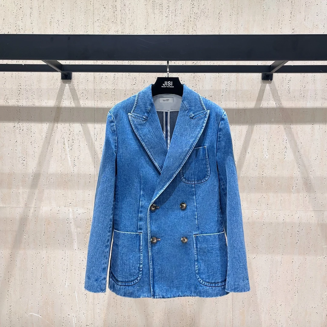 JISI 重工水洗牛仔西装-W24291