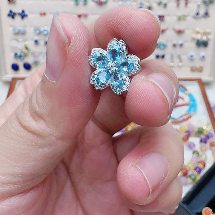 磷灰石吊坠966银S925镶嵌