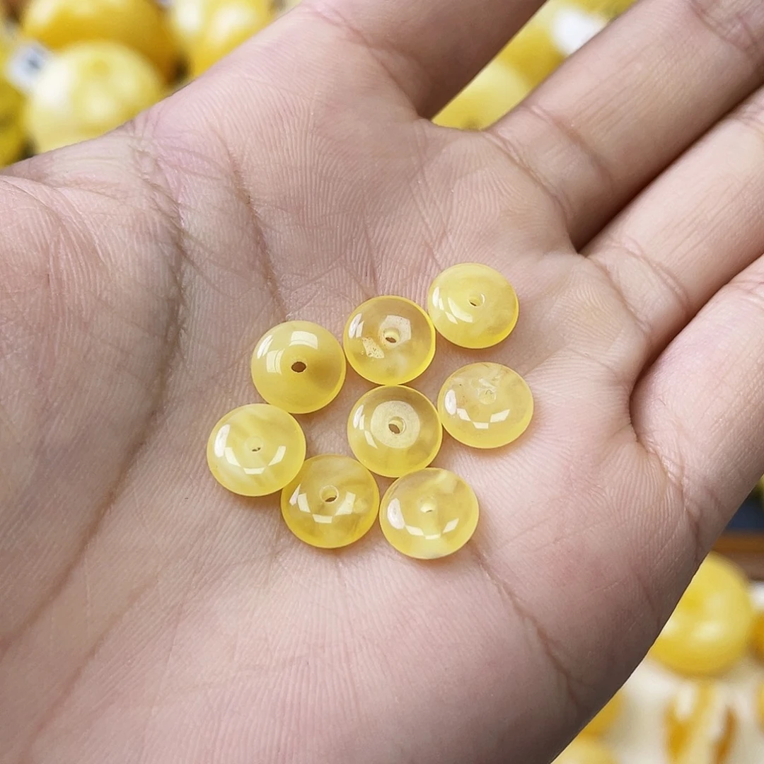 蜜蜡未镶嵌珠宝奇石8.5*2.8mm隔片 瑕疵福利