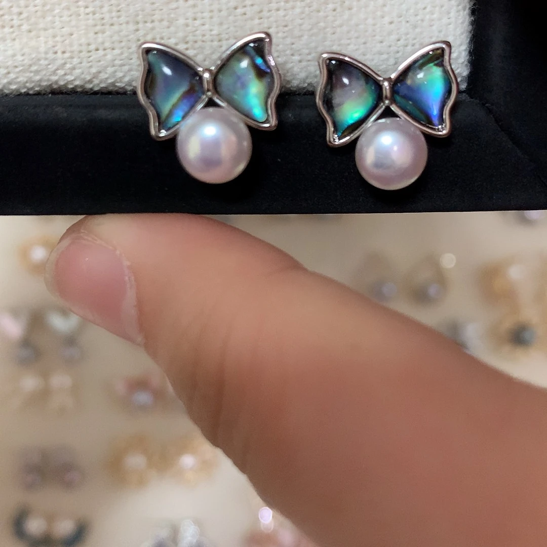 淡水珍珠耳饰合金