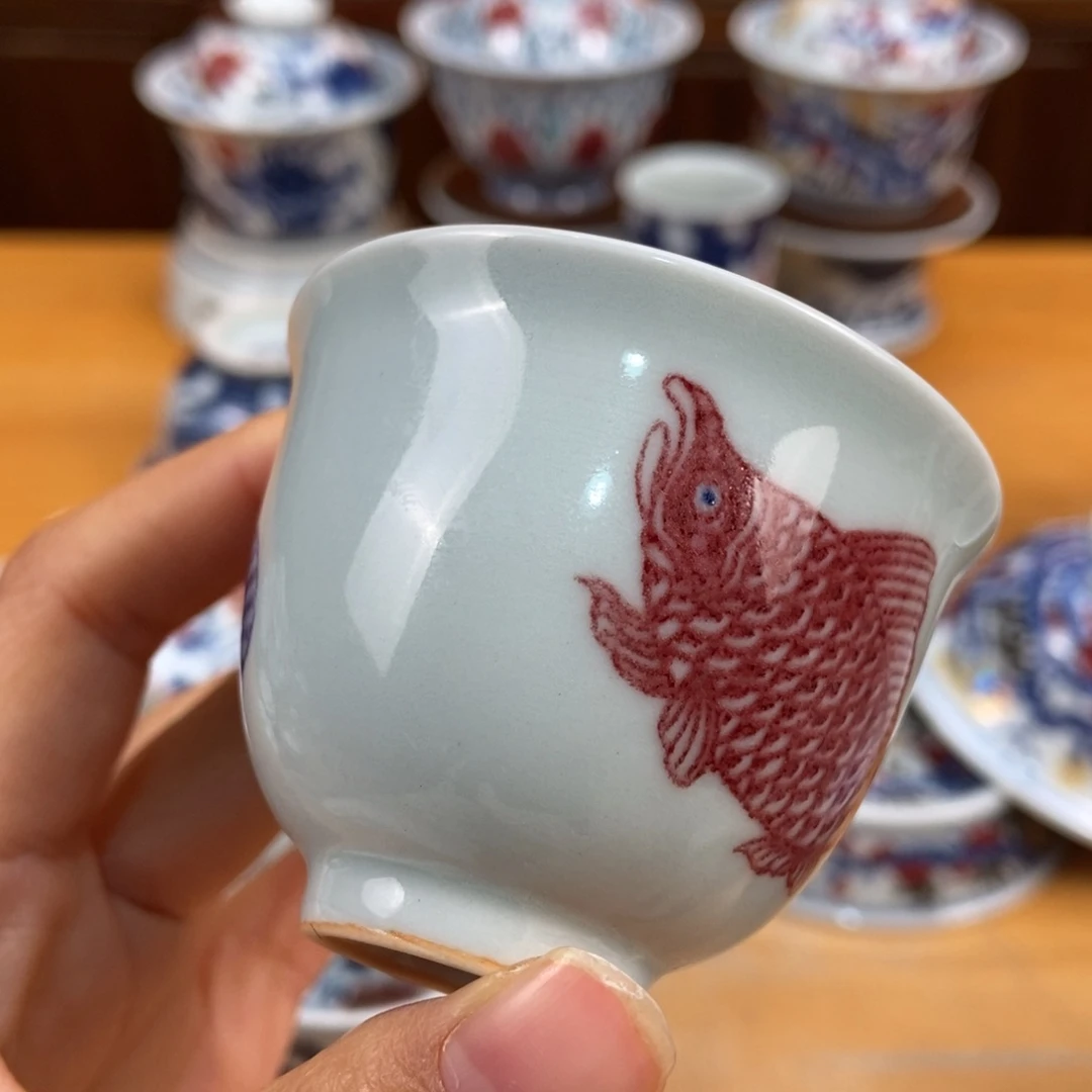 手绘现代茶具非古董