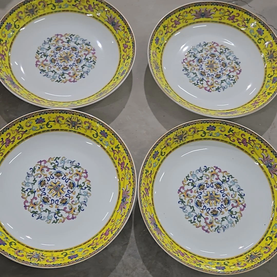 碗瑕疵珐琅彩8寸4个珐琅彩深盘666