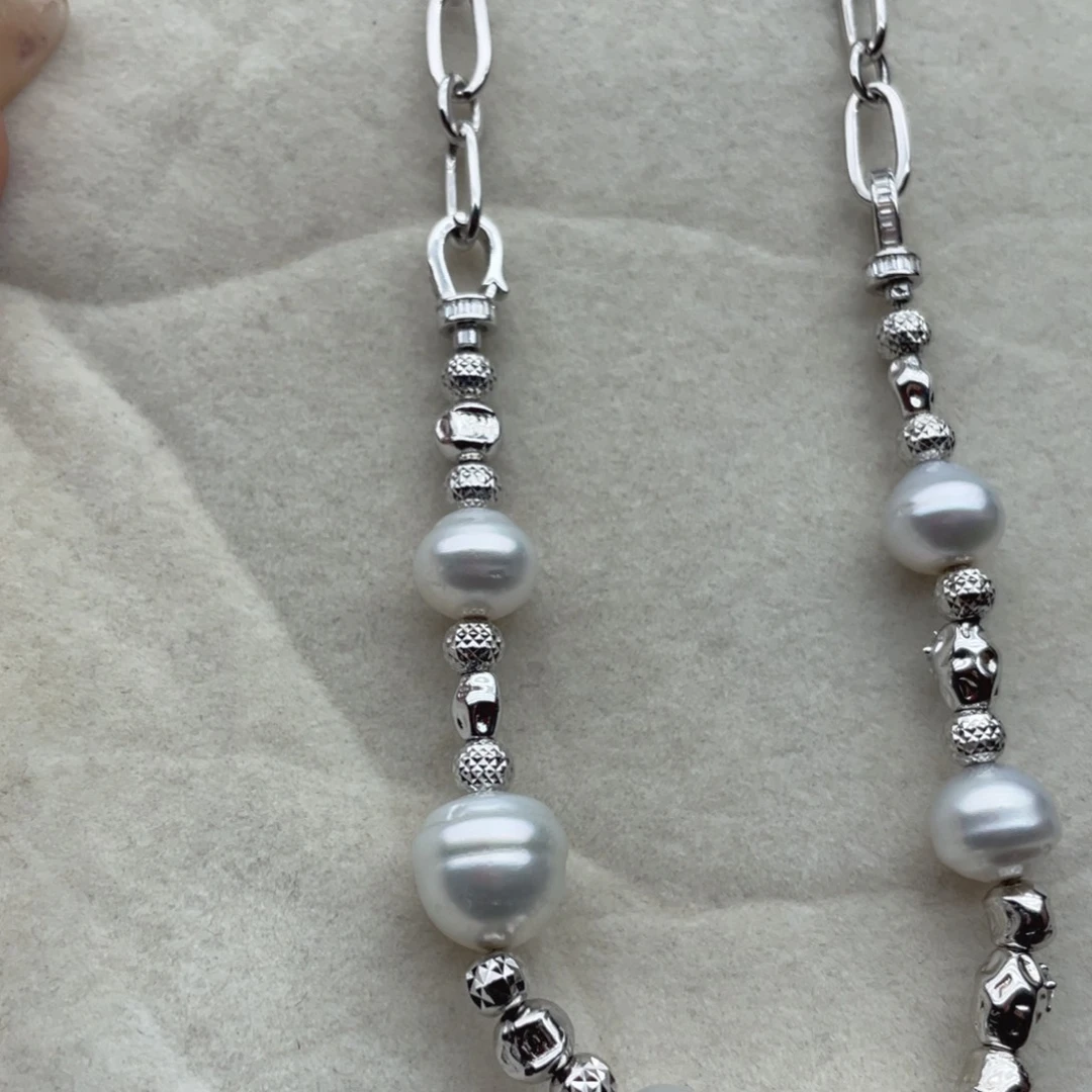 海水珍珠颈饰银S925镶嵌D77