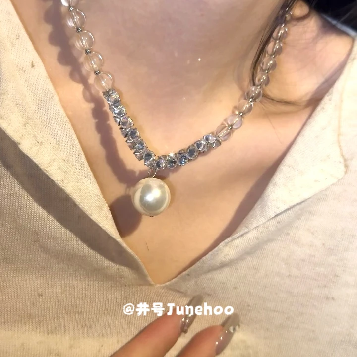 铜合金项链 1300南洋满锆流星贵气感项链锁骨链