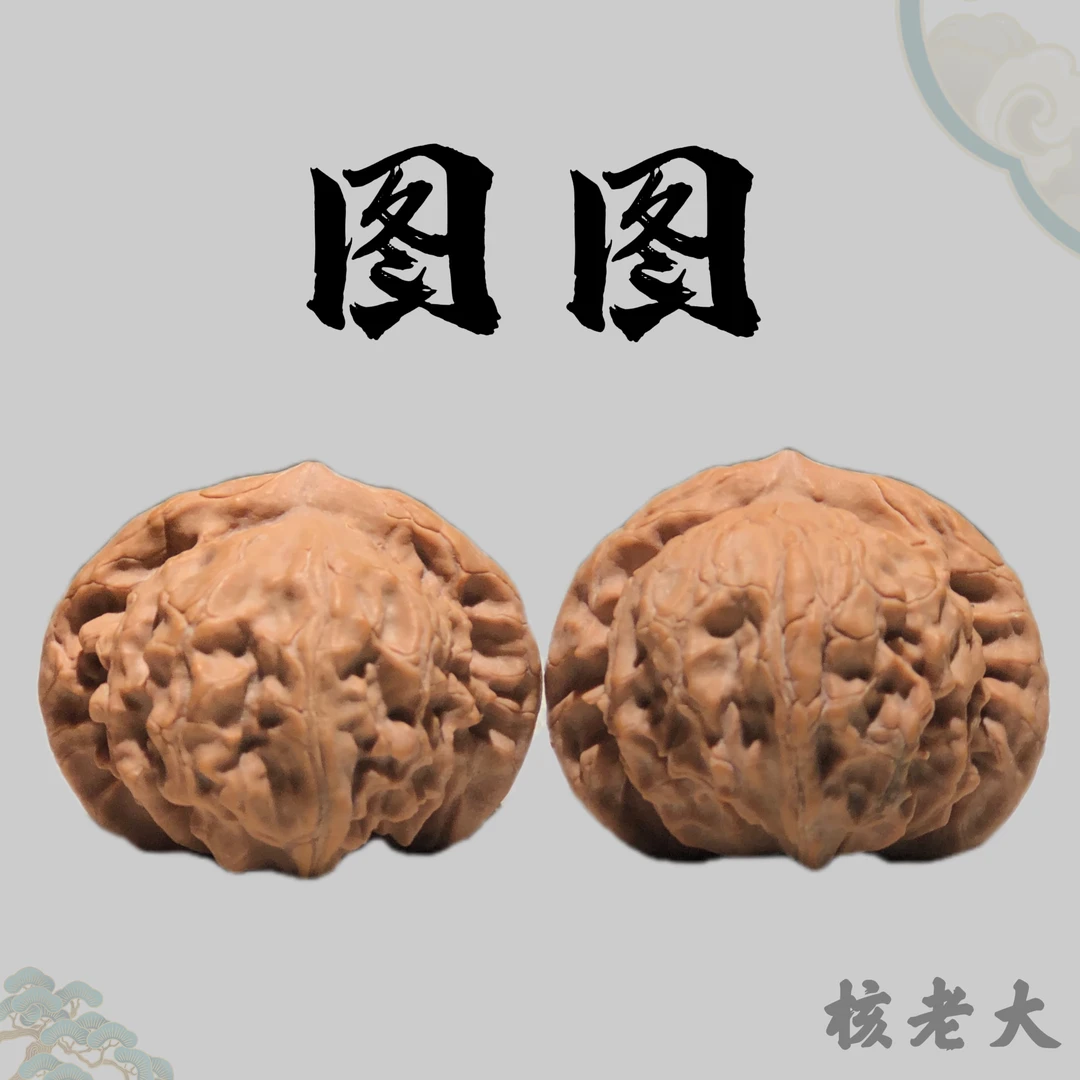 文玩核桃大耳朵图图上色快桃心桩打底深清