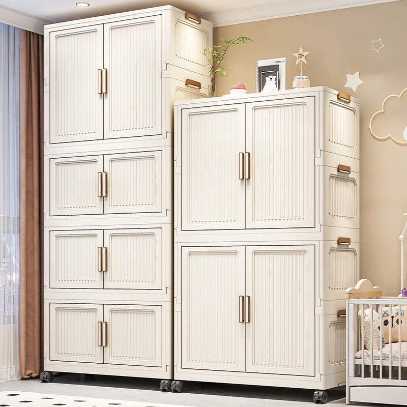 宝宝衣柜折叠式儿童小衣橱简易储物收纳柜可移动置物柜衣服整理柜