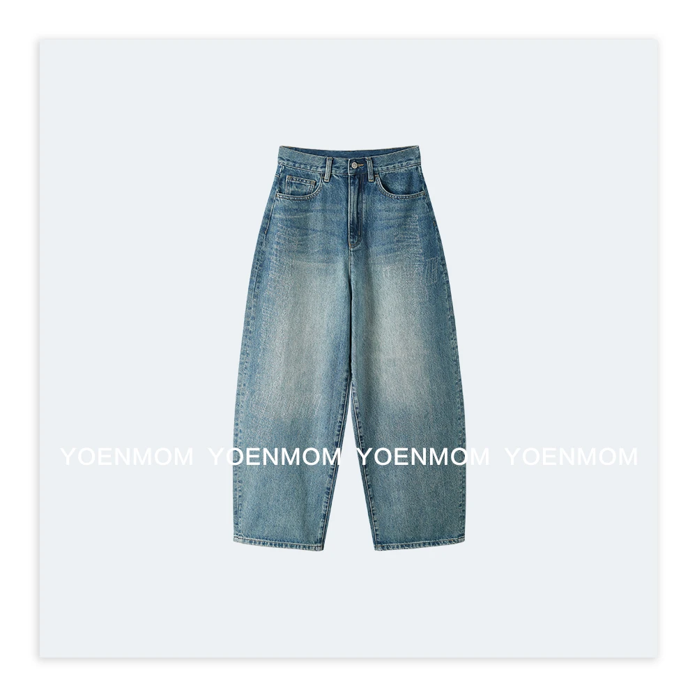 YOENMOM·挚爱调性·土耳其进口复古水洗设计感刺绣松弛百搭牛仔裤