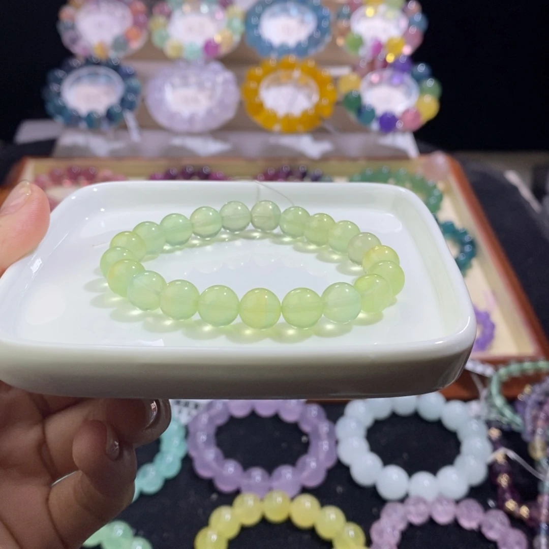 未镶嵌手链萤石荧光黄绿色