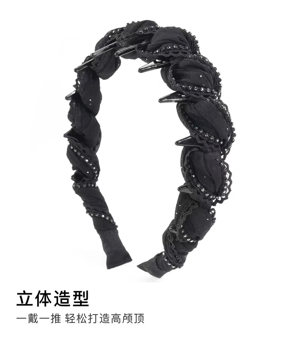 蓝馆【云辞】优雅气质遮碎发遮发缝显发量柔光纱发箍LG277