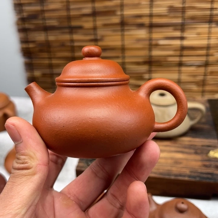 紫砂茶壶生砂朱泥容天150cc