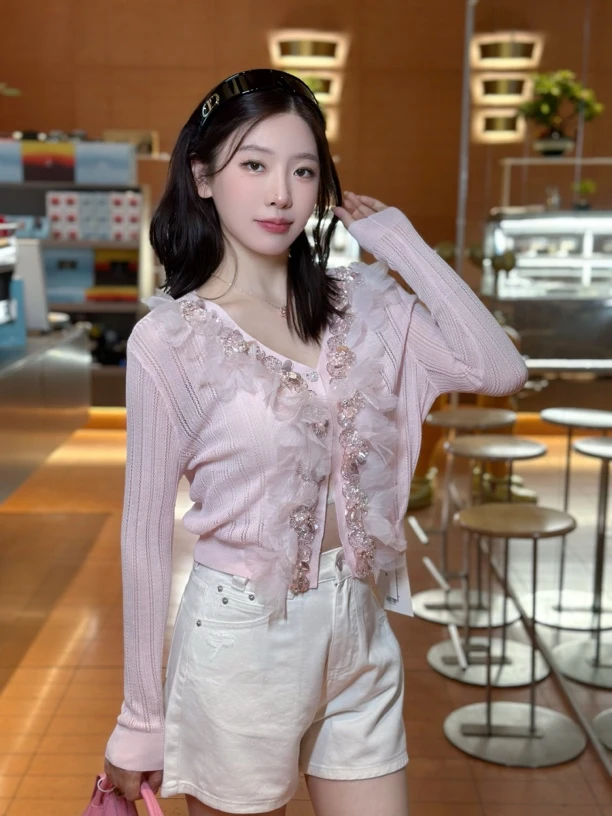 设计师品牌 亮片针织开衫
