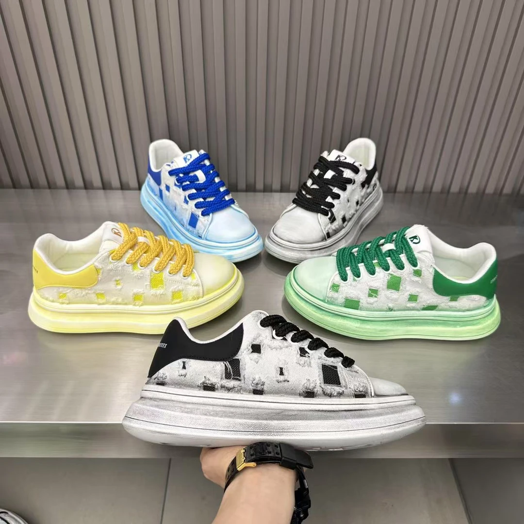 【皮鞋码】春夏新款布面厚底百搭潮流舒适男士时尚休闲潮鞋洋气款jk