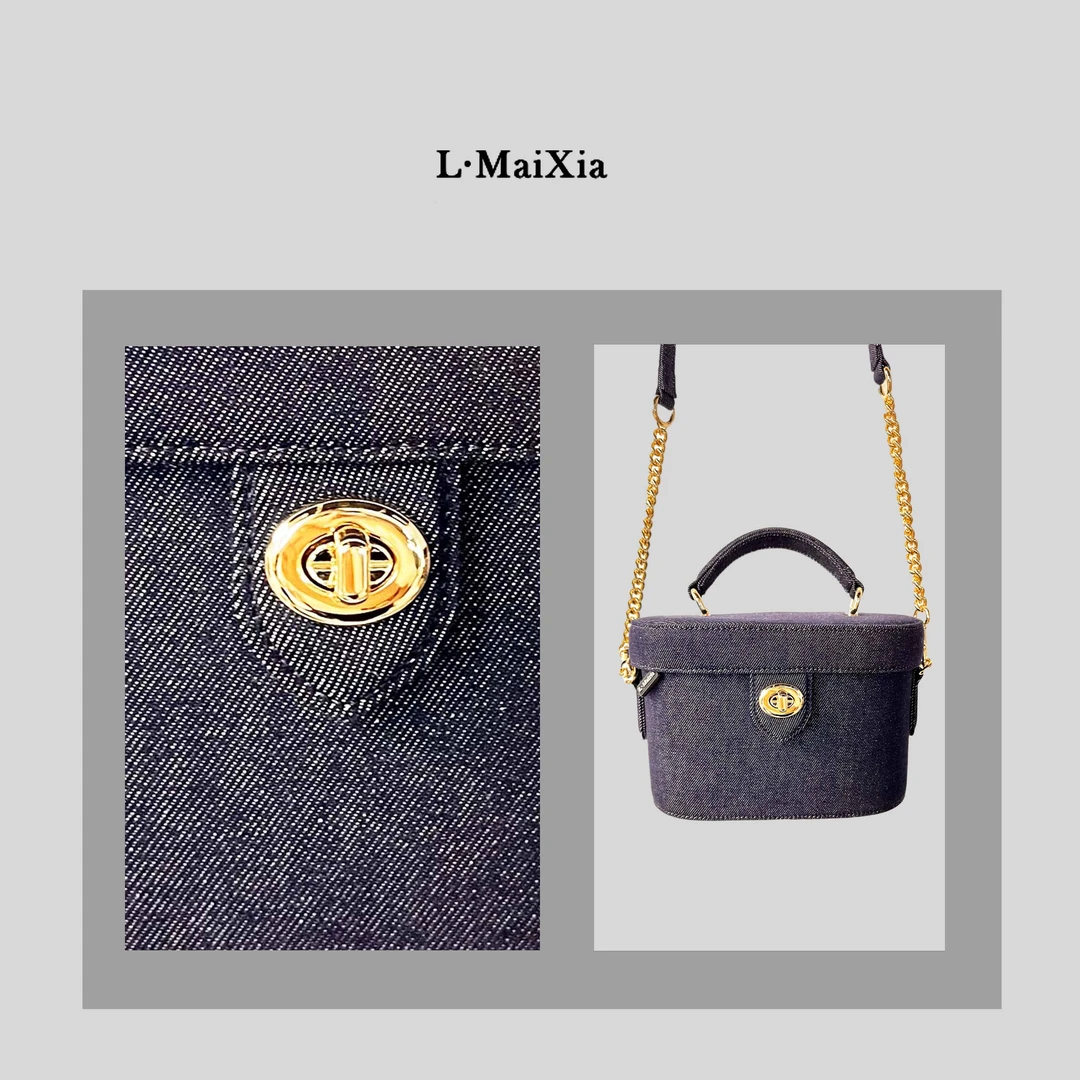 L.MAIXIA/露·玛莉先女士牛仔手提水桶包LX-54001