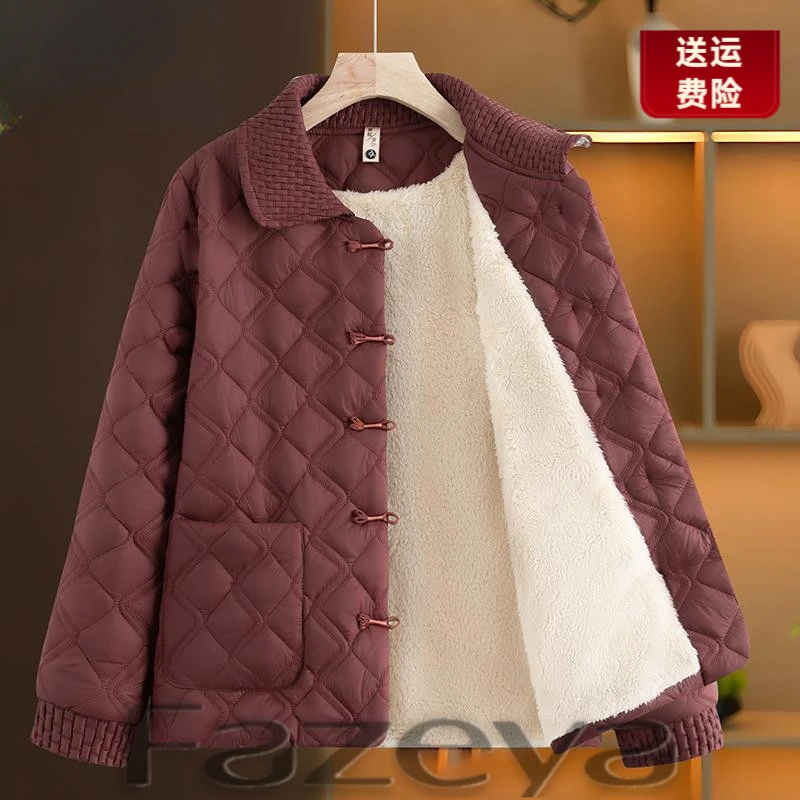 彩羊妈妈初冬轻薄夹棉外套洋气减龄小棉袄小个子棉袄妈妈冬装外套