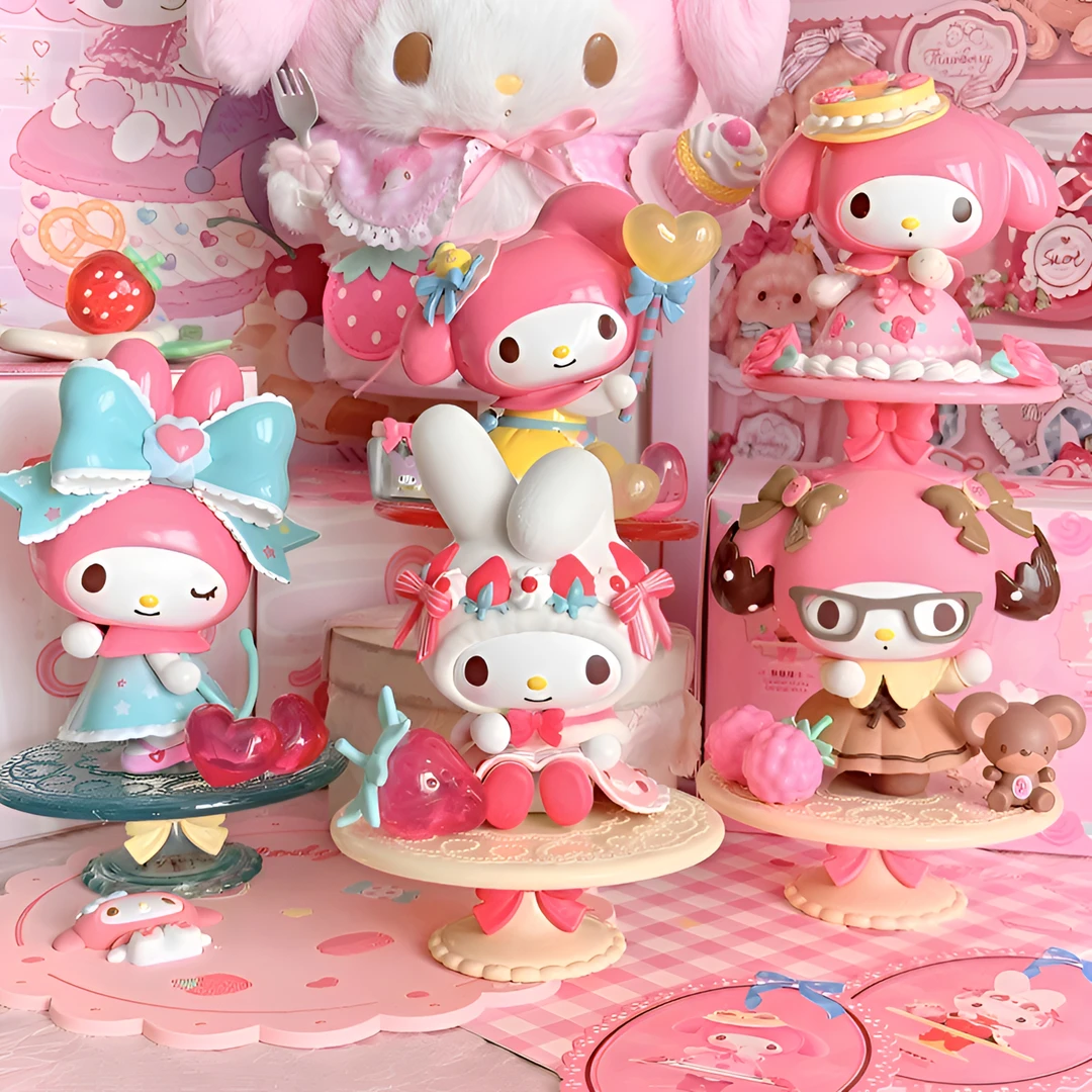 美乐蒂下午茶系列三丽鸥公仔手办少女心玩偶桌面摆件女生礼物