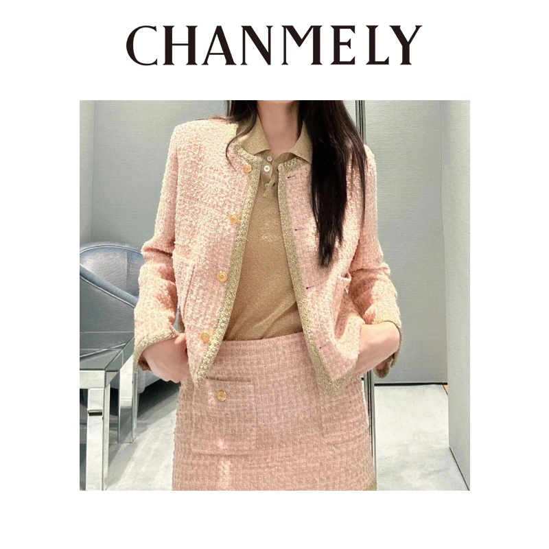 【CHANMITY】25/FW千金大小姐重工亮片气质粗花呢外套0241676