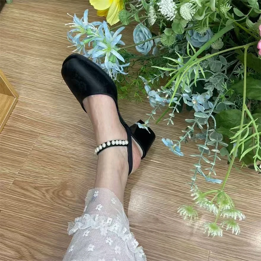 2378#夏季时尚百搭外穿粗跟法式休闲凉鞋女鞋子/C4-1