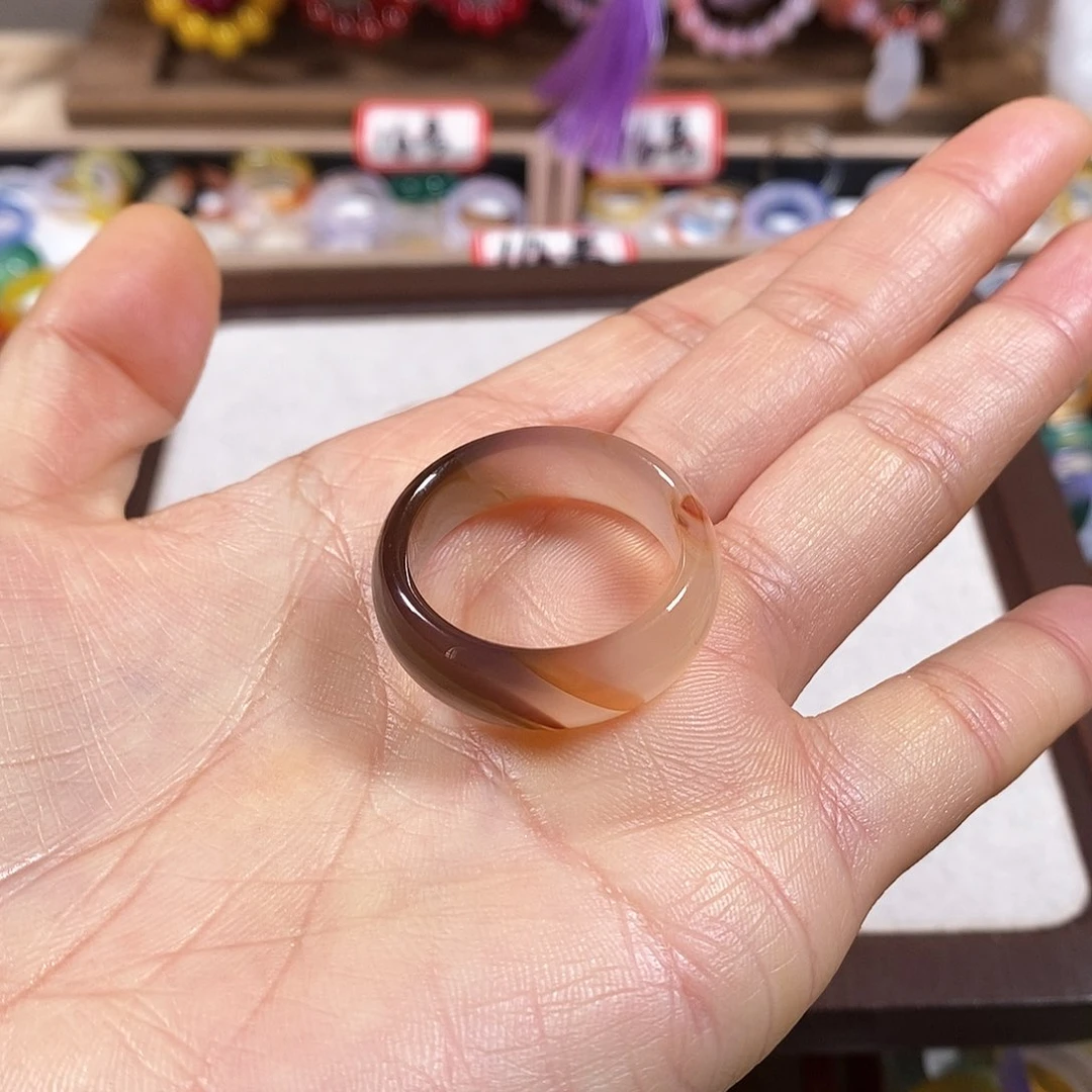 玛瑙/玉髓戒指未镶嵌小**福