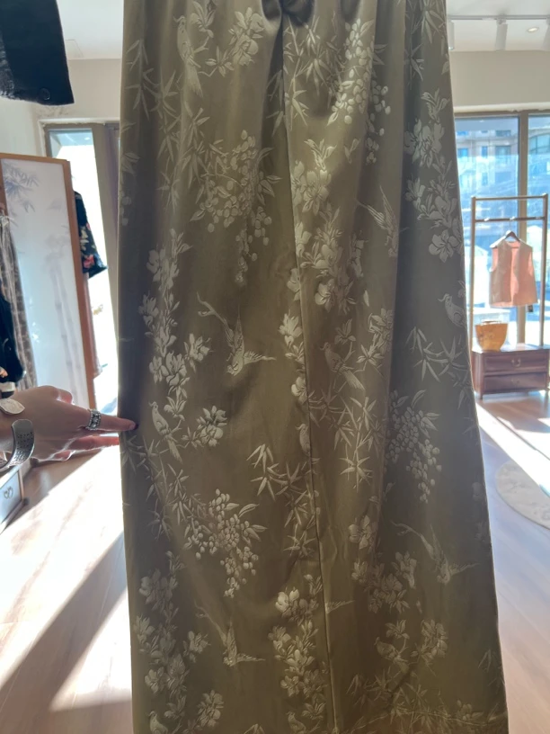 黄色提花百搭长裙