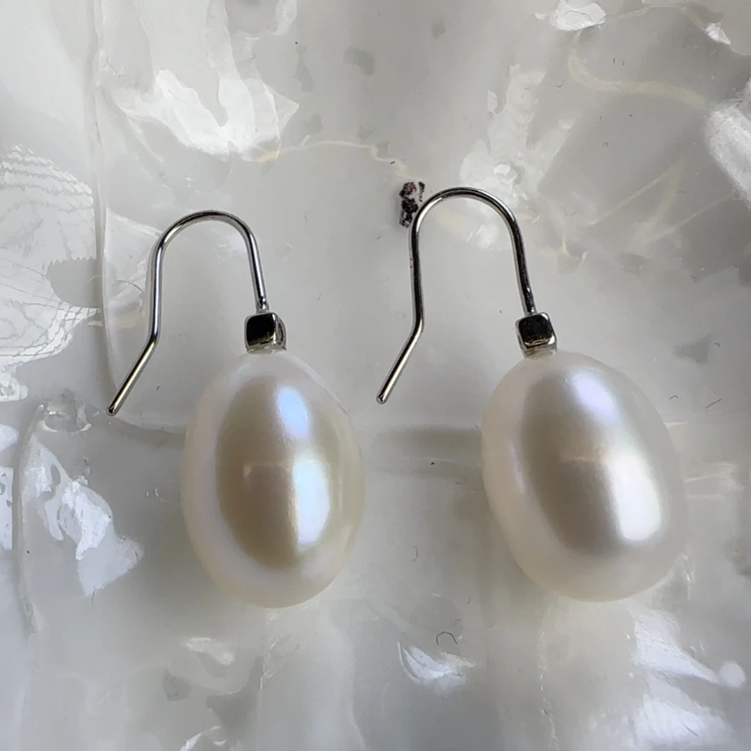 淡水珍珠耳饰银S925镶嵌