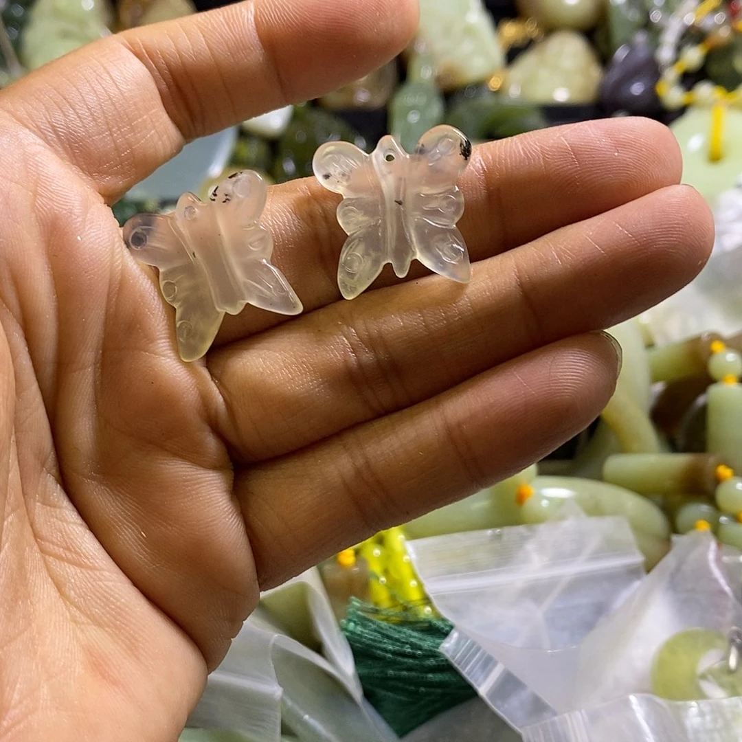 未镶嵌岫玉手镯耳环