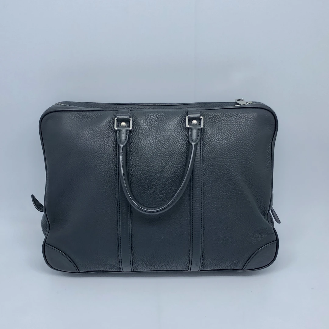 95新 LouisVuitton/路易威登 黑皮手提包/4491号