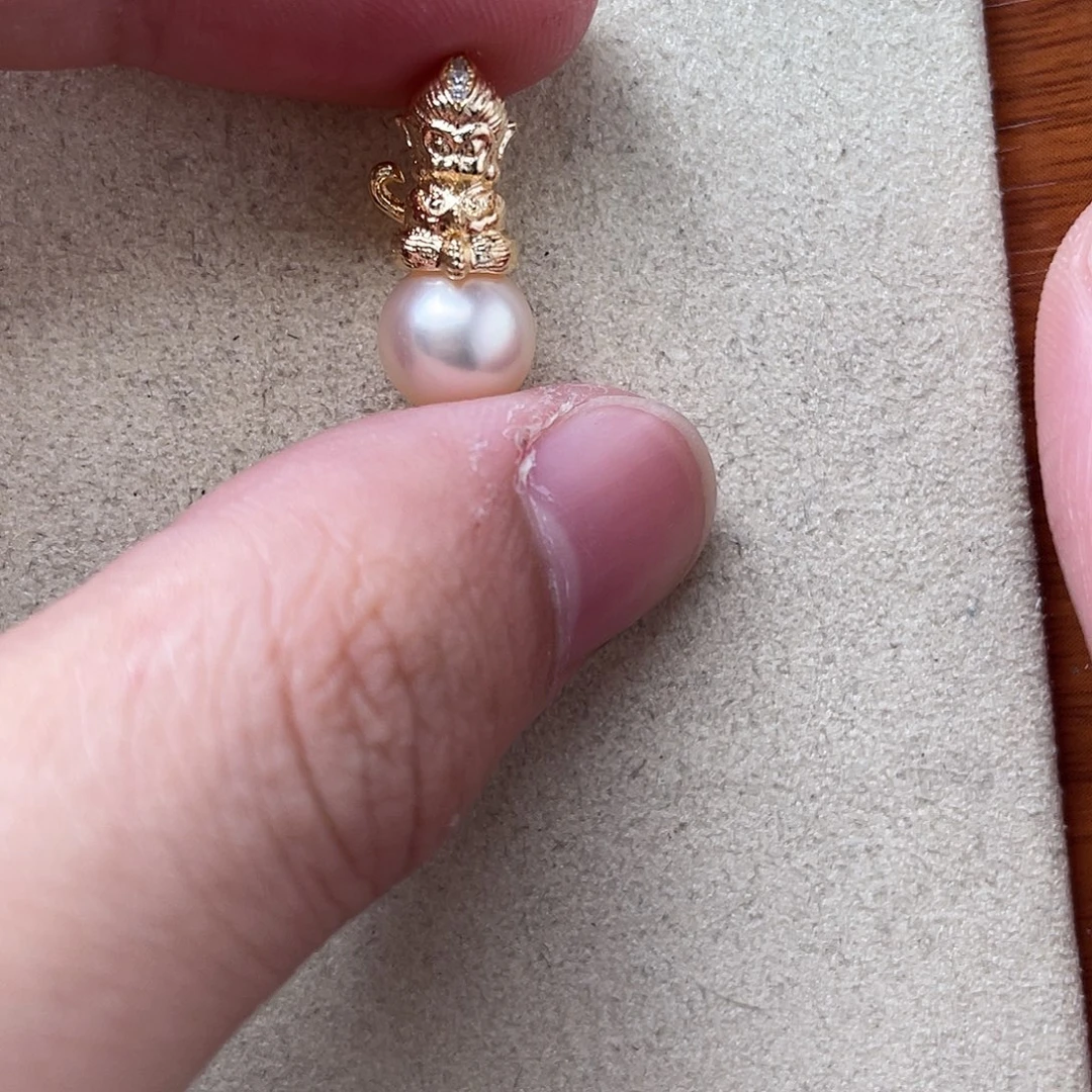 银S925镶嵌海水珍珠吊坠(不含链)