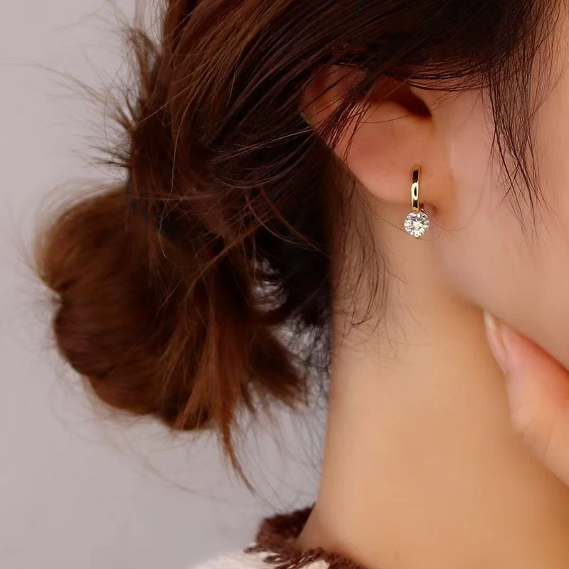 【新款超闪】质感轻奢ins风闪钻小耳圈精致