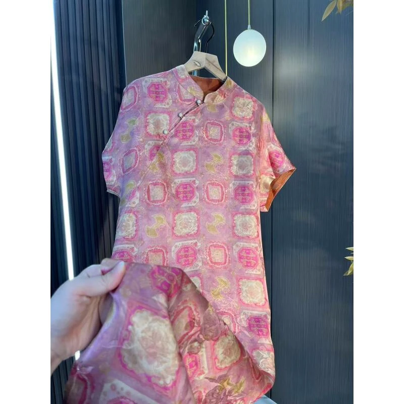 清-【醉桃源】新中式重工提花盘扣设计旗袍连衣裙2025B0585-梦依