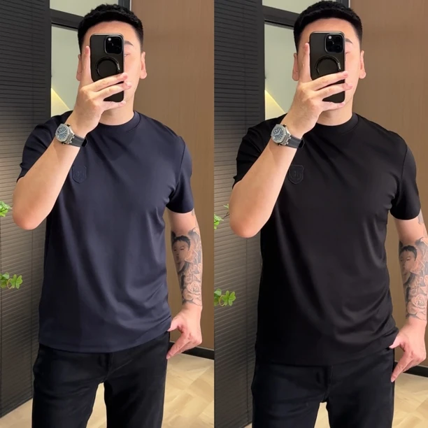 GY1079男士高品质秋冬厚款圆领时尚简约百搭舒适半袖T恤