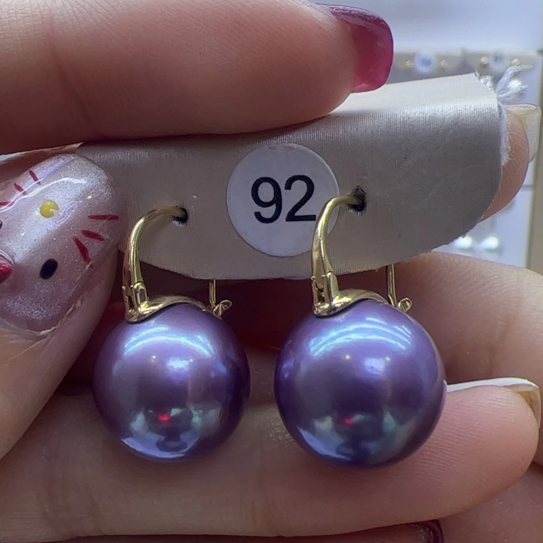 淡水珍珠耳饰18K金镶嵌